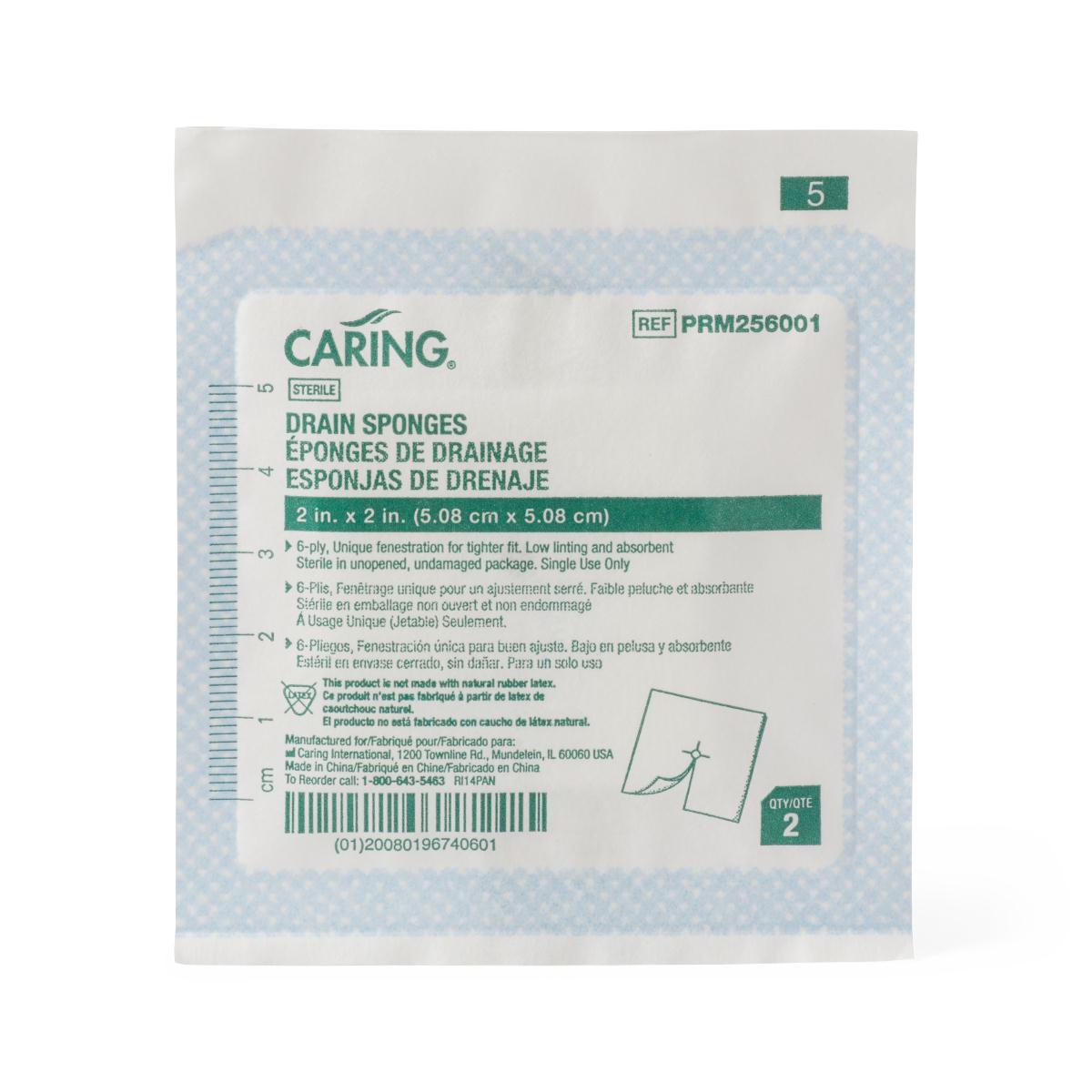 Medline Sterile Nonwoven Gauze Drain Sponges