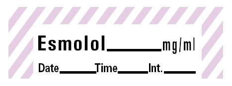 Drug Label Barkley® Anesthesia Label Esmolol_mg_mL Date_Time_Int_ White 1/2 X 1-1/2 Inch - BeHope