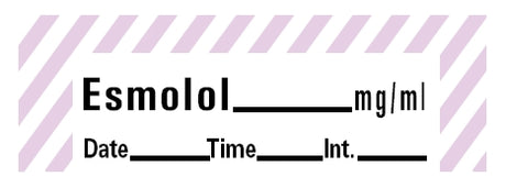 Drug Label Barkley® Anesthesia Label Esmolol_mg_mL Date_Time_Int_ White 1/2 X 1-1/2 Inch - BeHope