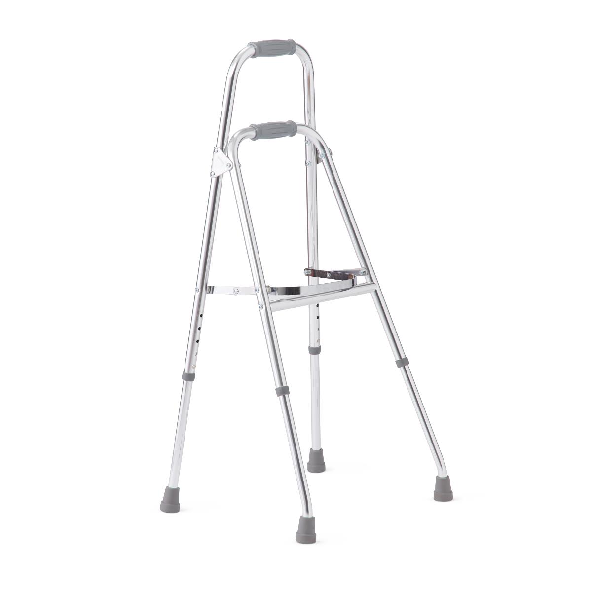 Sidestepper Adult Hemi Arm Walker, shown from a front angle, with armrest and wheels.
