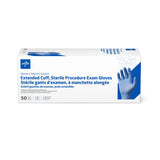 Medline Sterile Extended Cuff Nitrile Exam Gloves - BeHope