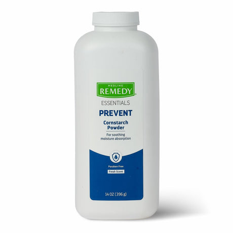 Medline Remedy Essentials Cornstarch Powder, primary product view, front label visible.