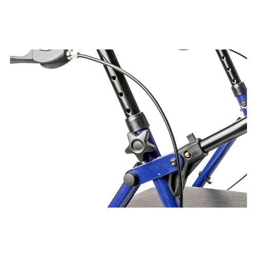 Déambulateur bleu acier avec 6 roues démontées