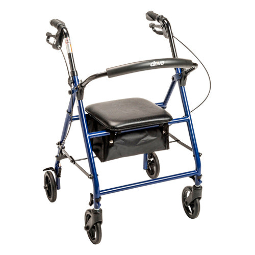 Déambulateur bleu acier avec 6 roues démontées