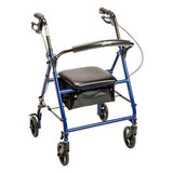 Déambulateur bleu acier avec 6 roues démontées