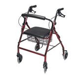 Walkabout Wide 4-whl Rollator Burgundy - BeHope