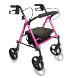 Déambulateur en aluminium réglable en hauteur rose