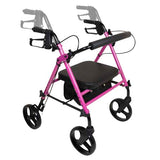Déambulateur en aluminium réglable en hauteur rose
