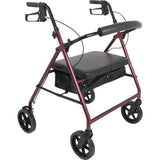 Bariatric Rollator W/ 8 Wheels Burgundy - BeHope
