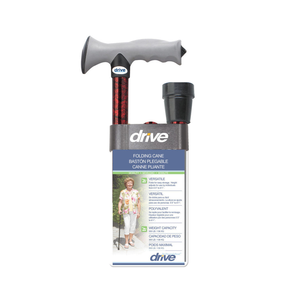 Aluminum Folding Canes with Gel Grip, Height Adjustable -BeHope
