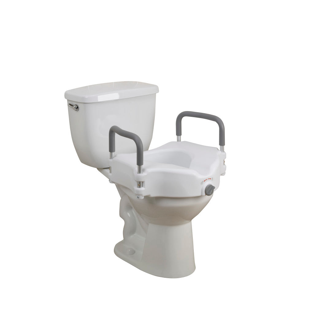 2-in-1 Locking Raised Toilet Seat With Tool-free Removable Arms - BeHope