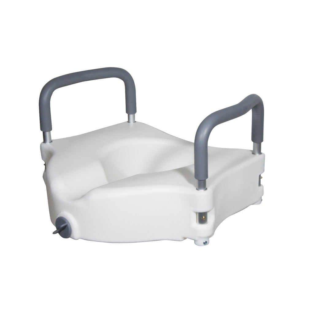 2-in-1 Locking Raised Toilet Seat With Tool-free Removable Arms - BeHope