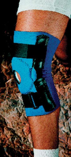 Genouillère articulée en néoprène à rotule ouverte, tailles S 13-14, Sportaid