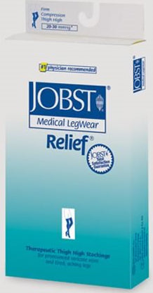 Compression Stocking Jobst® Relief Thigh High Small Beige Closed Toe - BeHope