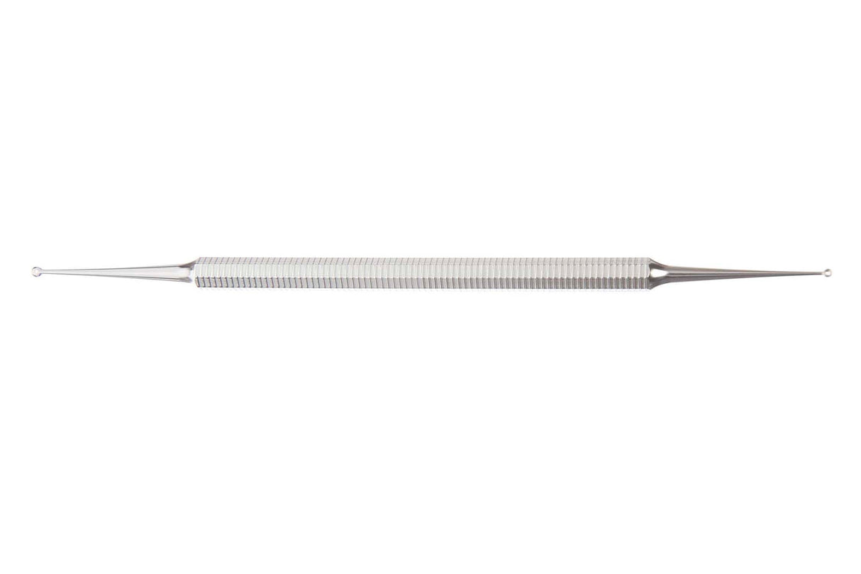Excavator Curette Pilling® 5-1/2 Inch Length Double-ended Handle 1.5 Mm Tip / 2 Mm Tip Straight Fenestrated Round Cup Tip - Behope