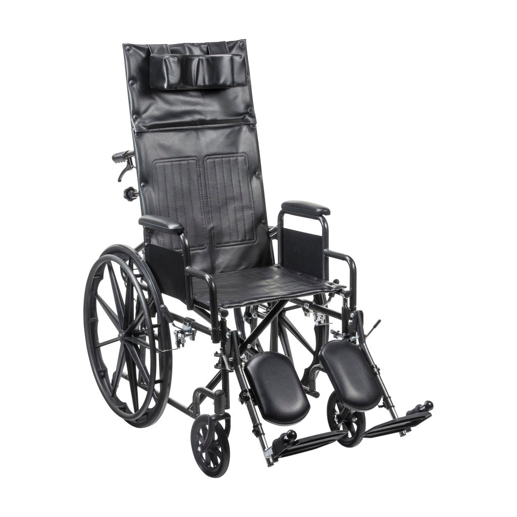 Silver Sport Recliner With Vinyl Upholstery - BeHope