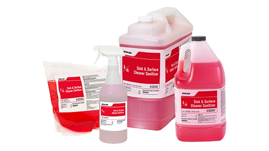 Surface Disinfectant Cleaner Ecolab® Sink & Surface Acid Based Manual Pour Liquid 2.5 Gal. Jug Sweet Scent Nonsterile - Behope