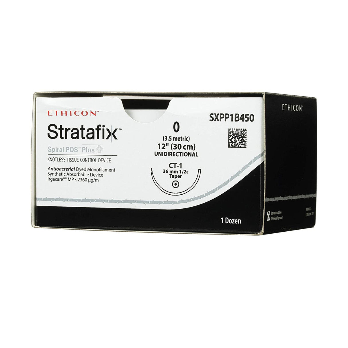 Absorbable Suture With Needle Stratafix™ Spiral Pds® Plus Triclosan Polydioxanone Ct-1 1/2 Circle Taper Point Needle Size 0 Monofilament - Behope