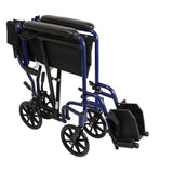 Aluminum Transport Chair w/ Footrests  Blue