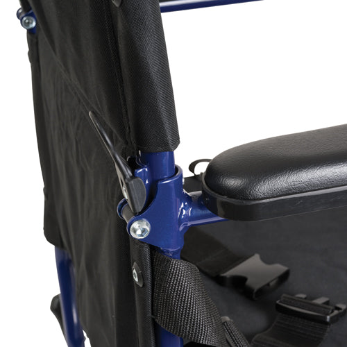 Aluminum Transport Chair w/ Footrests  Blue