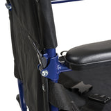 Aluminum Transport Chair w/ Footrests  Blue