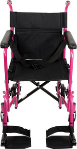 Chaise de transport Alum 19 avec repose-pieds rose ProBasics