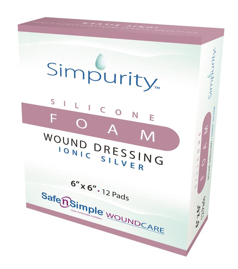 Dressing, Wnd Fm Silicone W/silver 6"x6" (12/bx 16bx/cs) - Behope