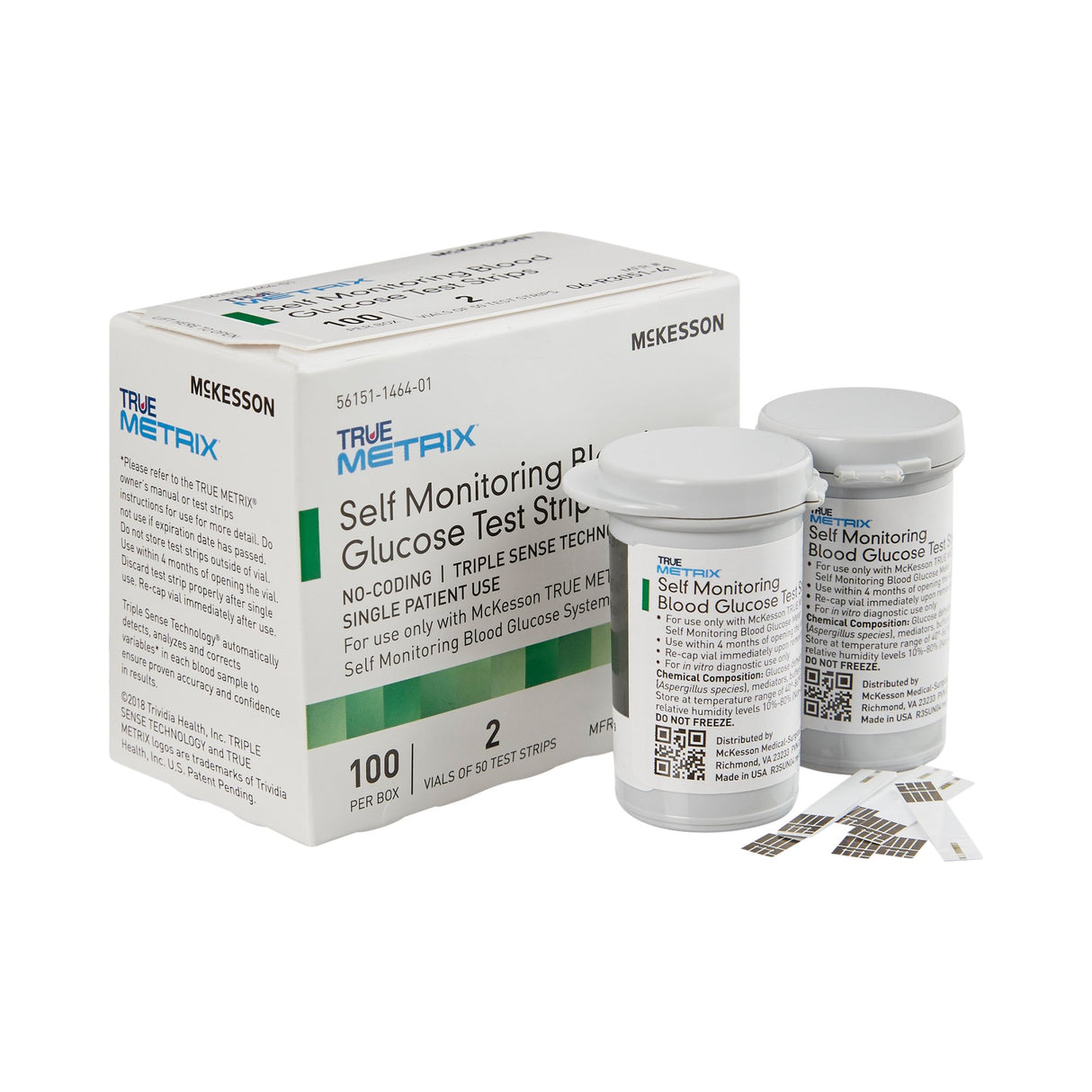 Blood Glucose Test Strips McKesson TRUE METRIX® 100 Strips per Pack - BeHope