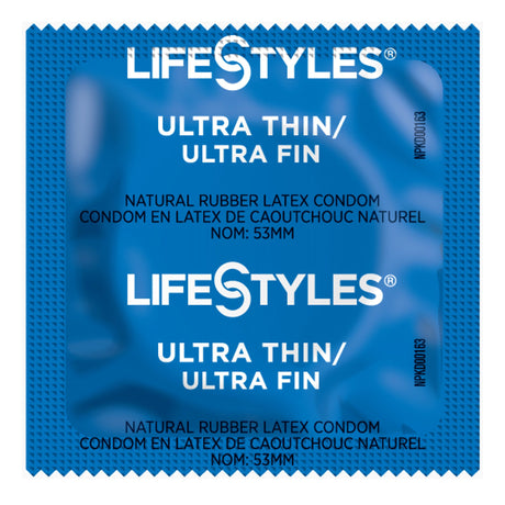Condom Lifestyles Ultra Thin Lubricated One Size Fits Most 1,008 per Case - BeHope