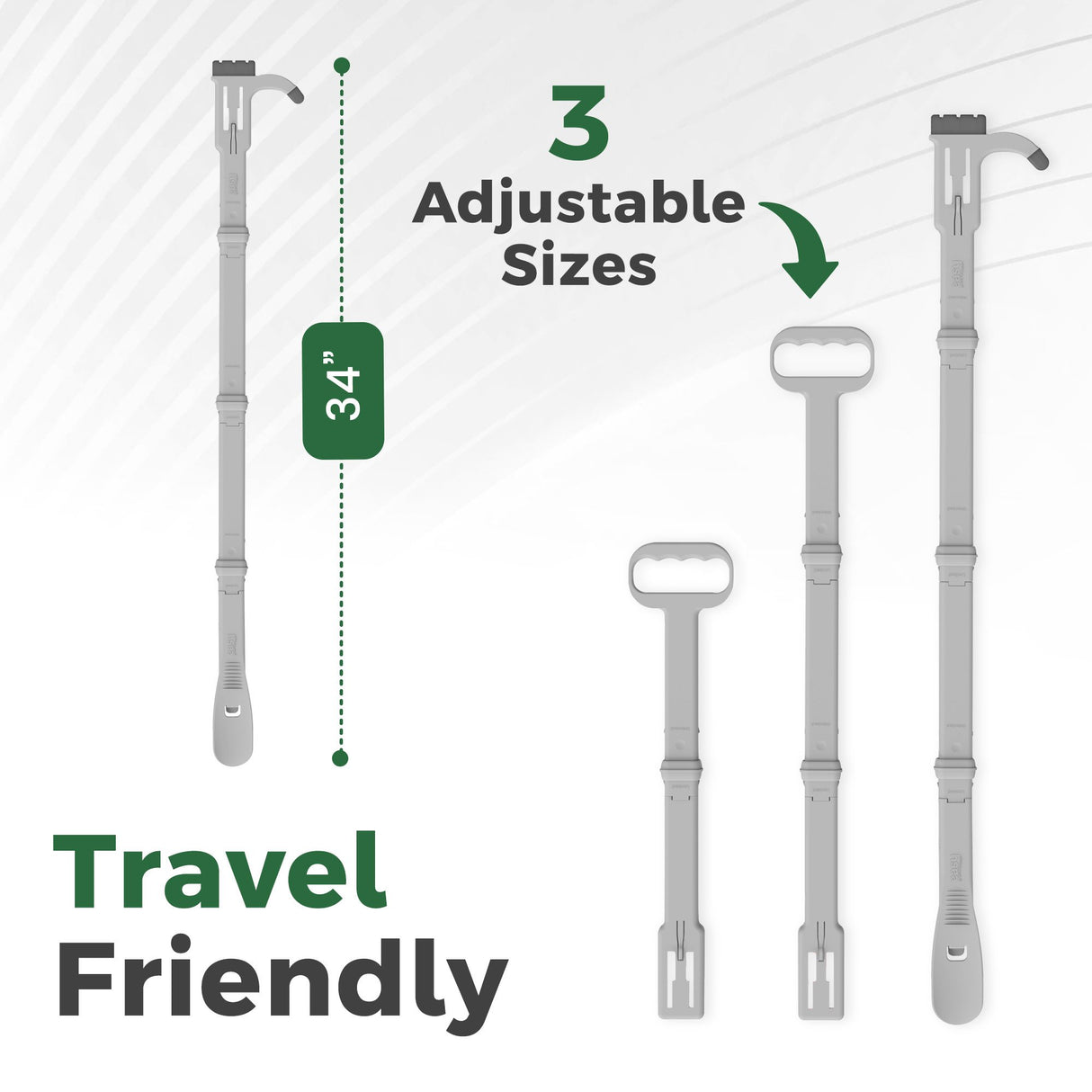 Dressing Aid Stick with Extra Handles Reach Right 34 Inch Length - BeHope