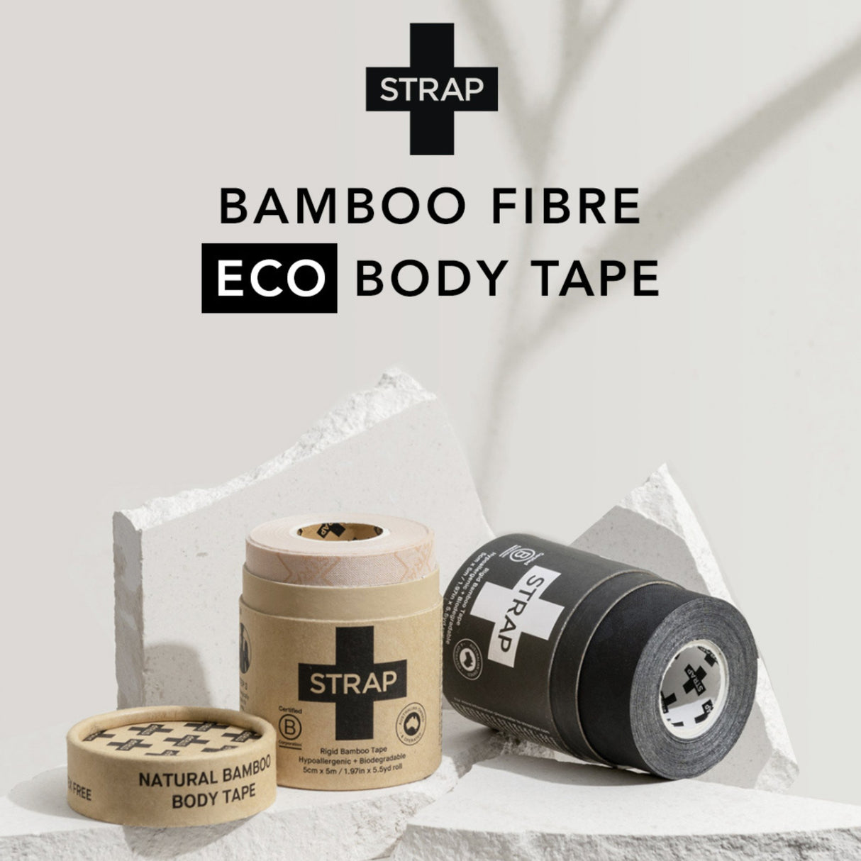 Athletic Tape Strap Black 1.97 Inch X 5-1/2 Yard Bamboo Fiber NonSterile - BeHope