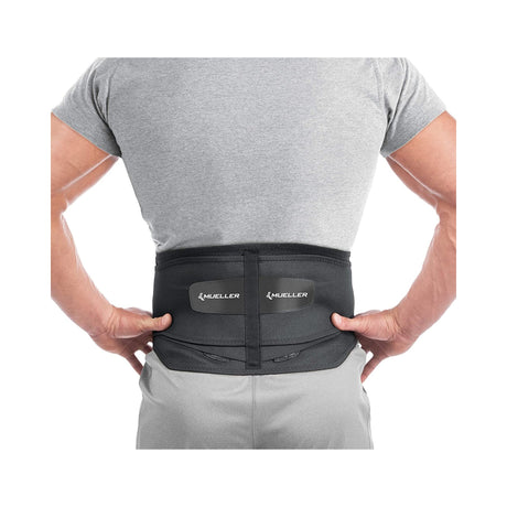 Back Brace Mueller® One Size Fits Most Hook and Loop Closure 28 to 50 Inch Waist Circumference 9 Inch Height Adult - BeHope