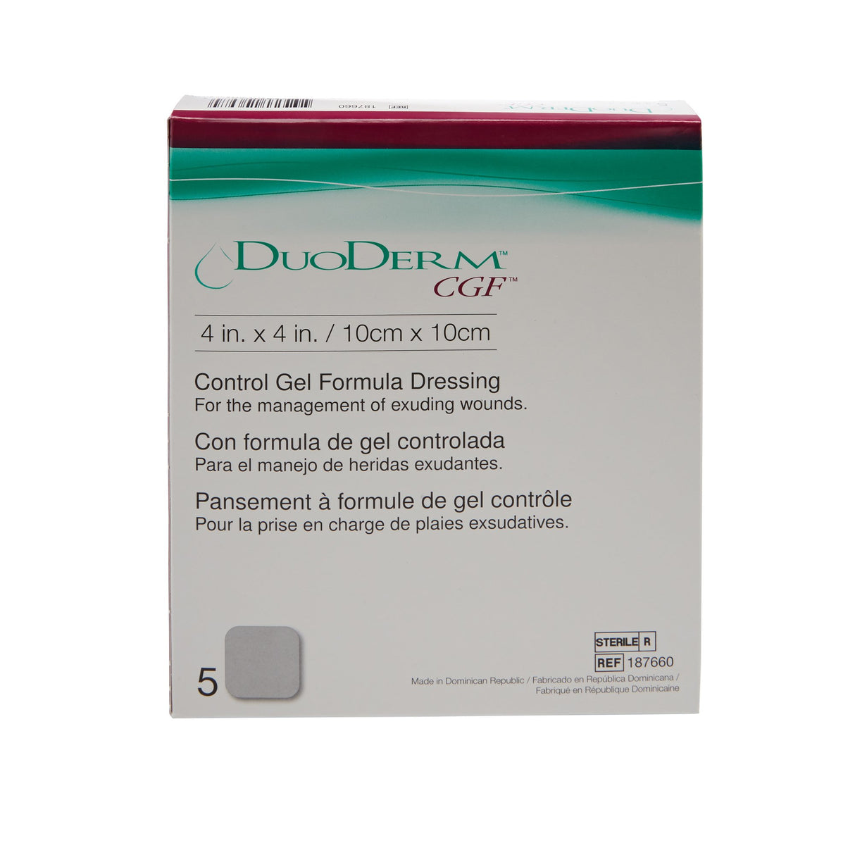 Hydrocolloid Dressing DuoDERM® CGF® Foam Backing 4 X 4 Inch Square Hydrocolloid - BeHope