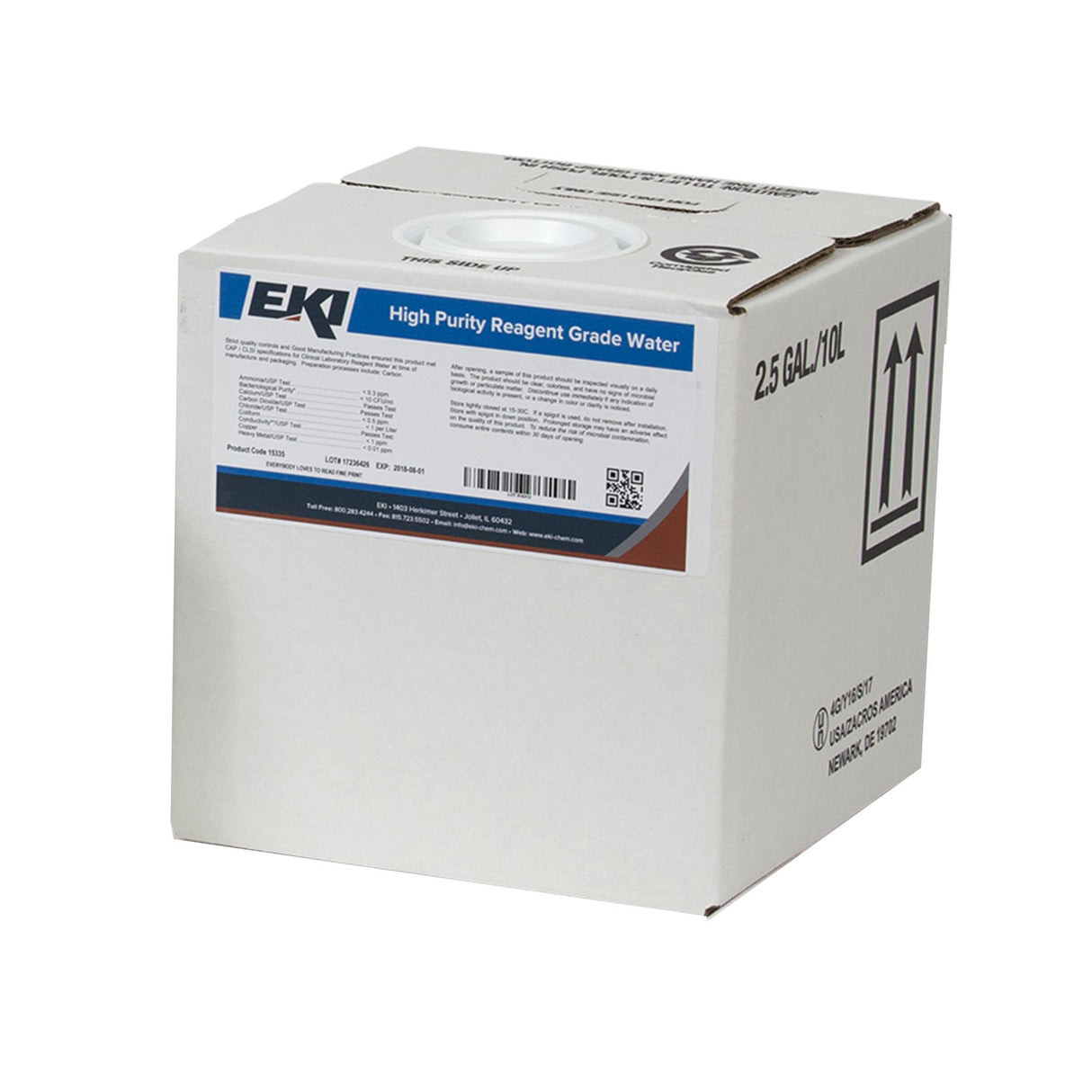 Chemistry Reagent EKI Deionized Water Reagent Grade / ASTM Type I 100% 10 Liter - BeHope