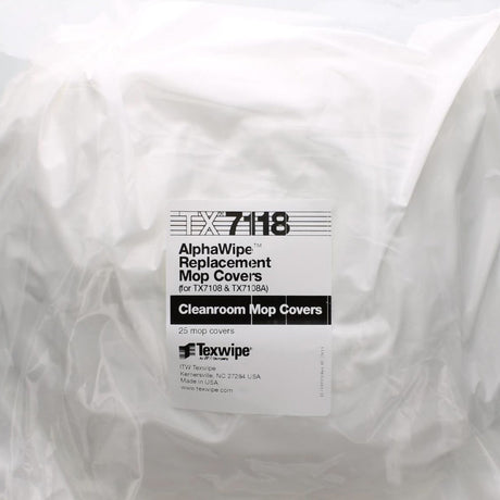 Cleanroom Mop Head Cover / Pad Kit Texwipe® AlphaMop™ White Polyester / Foam Disposable - BeHope