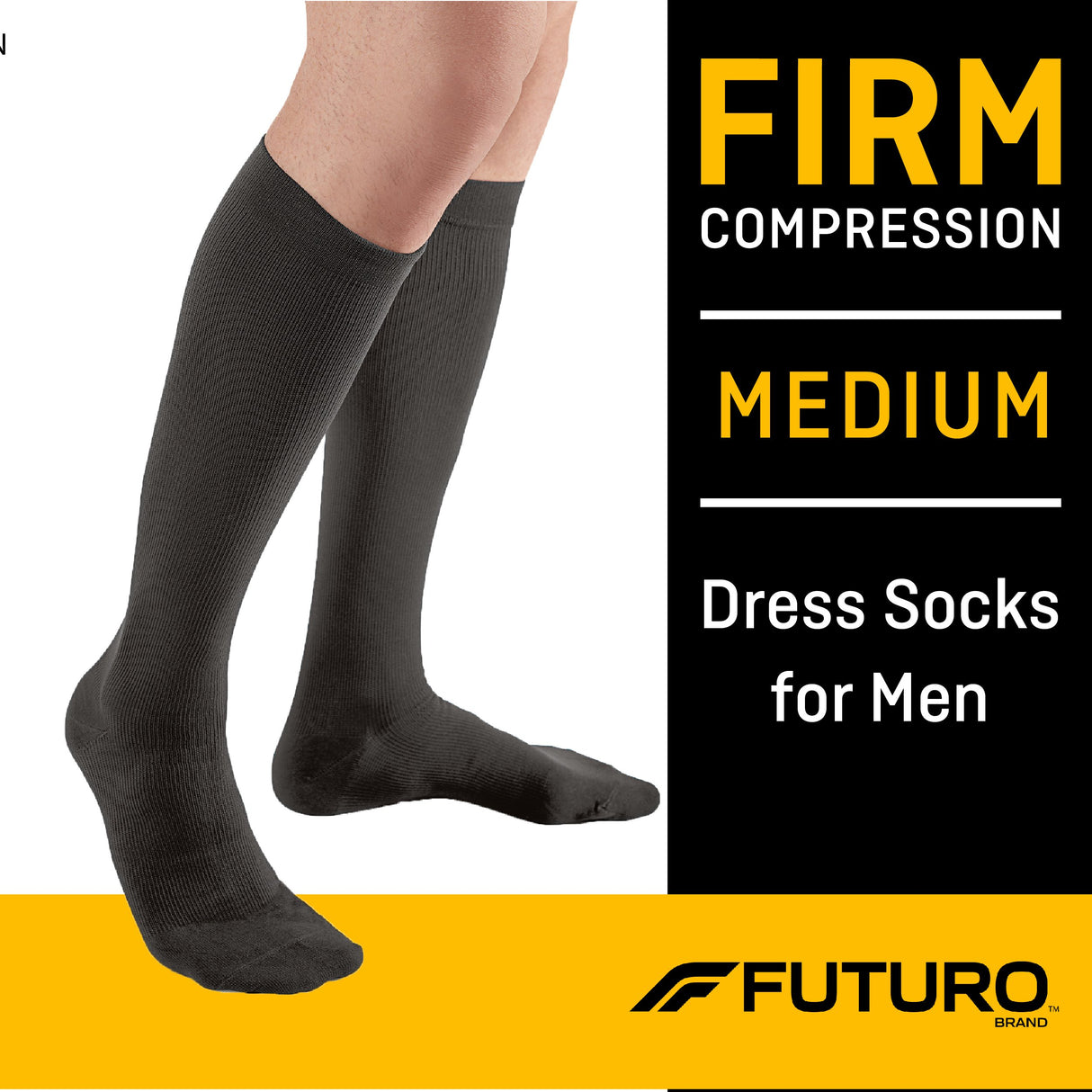 Compression Socks 3M™ Futuro™ Knee High Medium Black Closed Toe