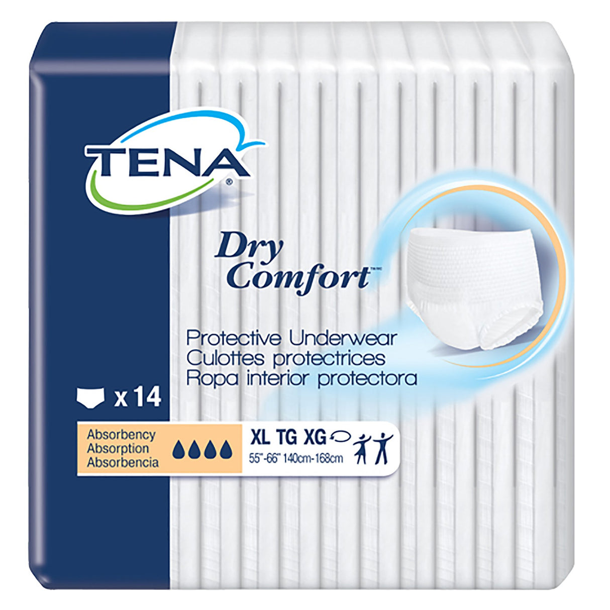 Unisex Adult Absorbent Underwear TENA Dry Comfort Pull On with Tear Away Seams X-Large Disposable Moderate Absorbency