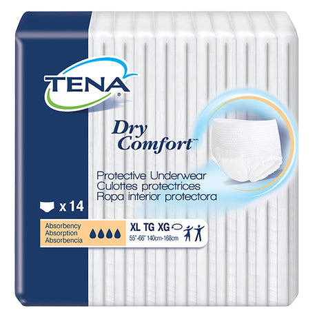 Unisex Adult Absorbent Underwear TENA Dry Comfort Pull On with Tear Away Seams X-Large Disposable Moderate Absorbency