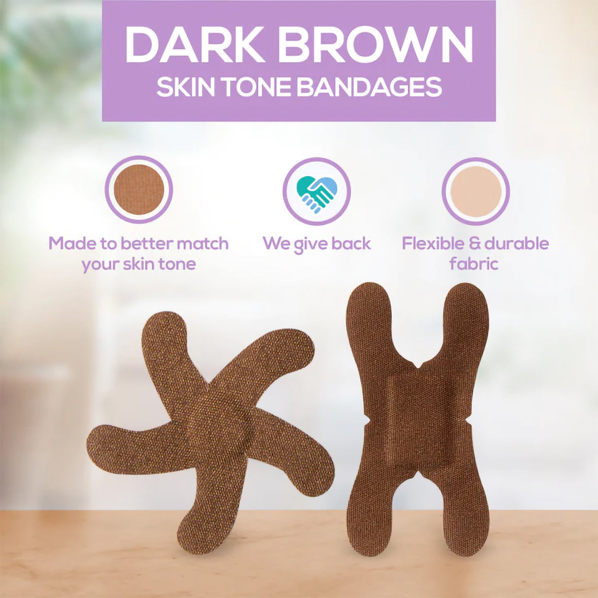 Waterproof Adhesive Strip Tru-Colour® Fabric Dark Brown Sterile - BeHope