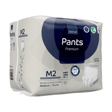 Unisex Adult Absorbent Underwear Abena® Premium Pants M2 Pull On with Tear Away Seams Medium Disposable Heavy Absorbency - BeHope
