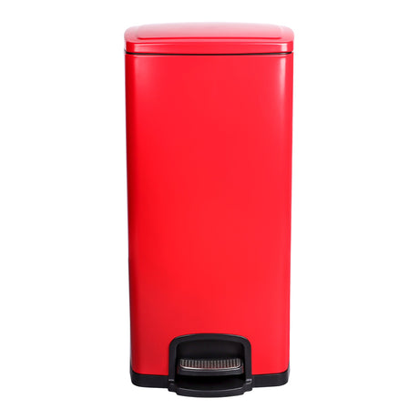 Trash Can McKesson 32 Quart / 8 gal. Red Metal Square - BeHope