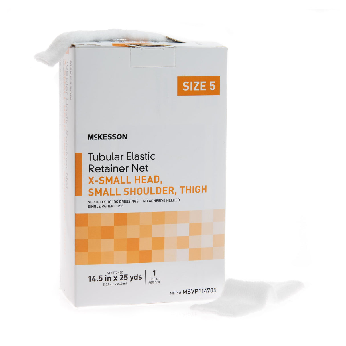 Elastic Net Retainer Dressing McKesson Tubular Elastic 14-1/2 Inch X 25 Yard Size 5 White X-Small Head / Small Shoulder / Thigh NonSterile - BeHope