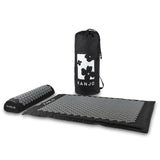 Kanjo Acupressure Mat Set Large Black / White Cotton-Linen Fabric / Memory Foam / Plastic Mat: 24 X 34 Inch / Pillow: 6 X 22 Inch - BeHope