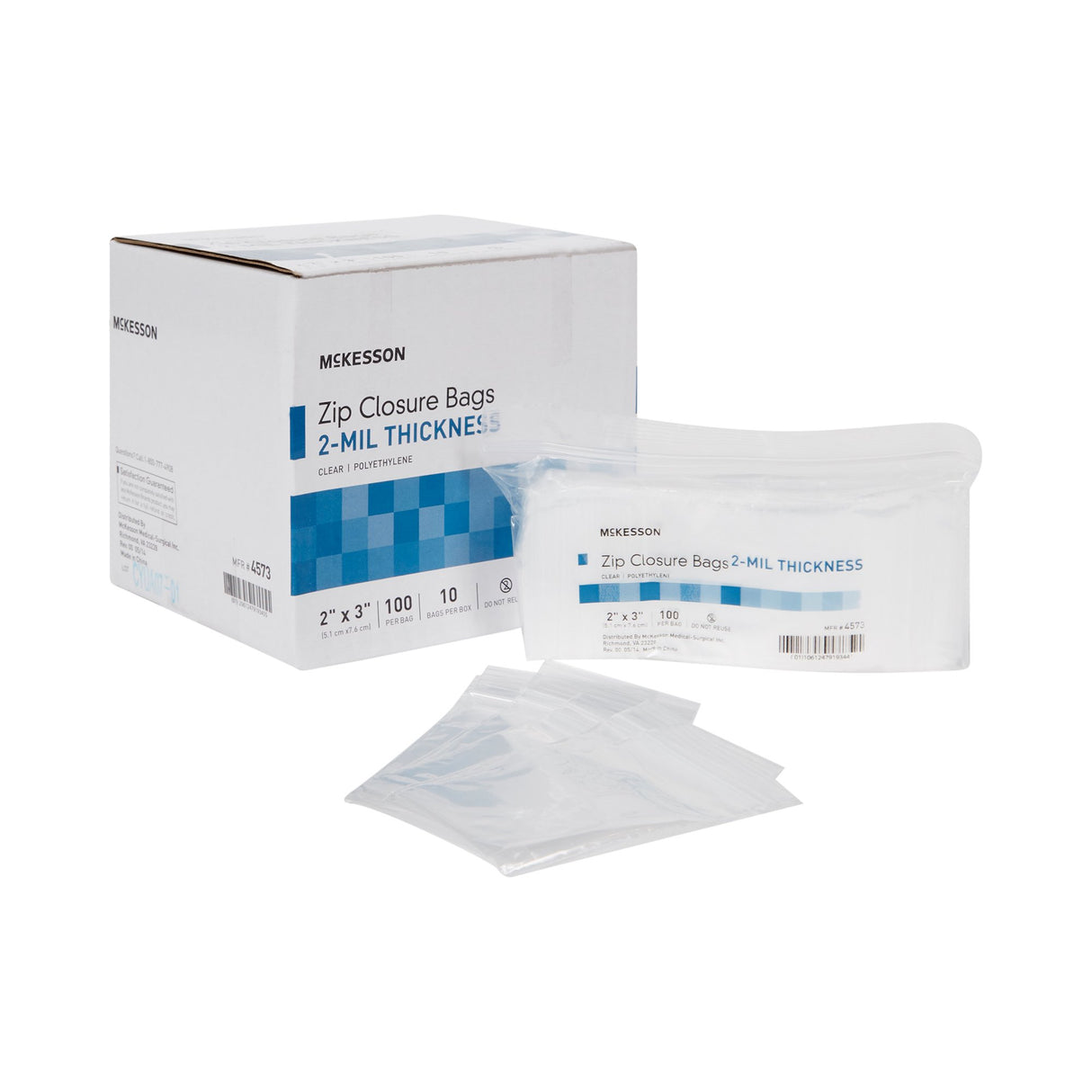 Reclosable Bag McKesson 2 X 3 Inch Polyethylene Clear Zipper Closure - BeHope