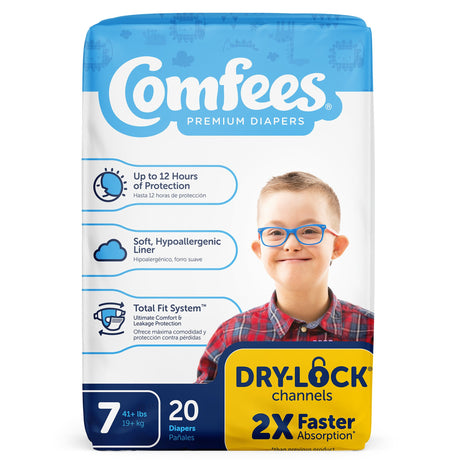 Unisex Baby Diaper Comfees Size 7 Disposable Moderate Absorbency