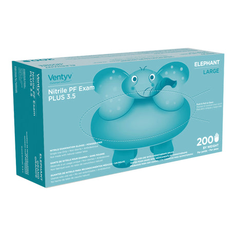 Exam Glove Ventyv® Plus 3.5 ELEPHANT Large NonSterile Nitrile Standard Cuff Length Textured Fingertips Violet Chemo Tested - BeHope