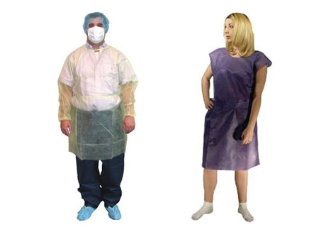 Patient Exam Gown Medium Dark Blue Disposable - BeHope