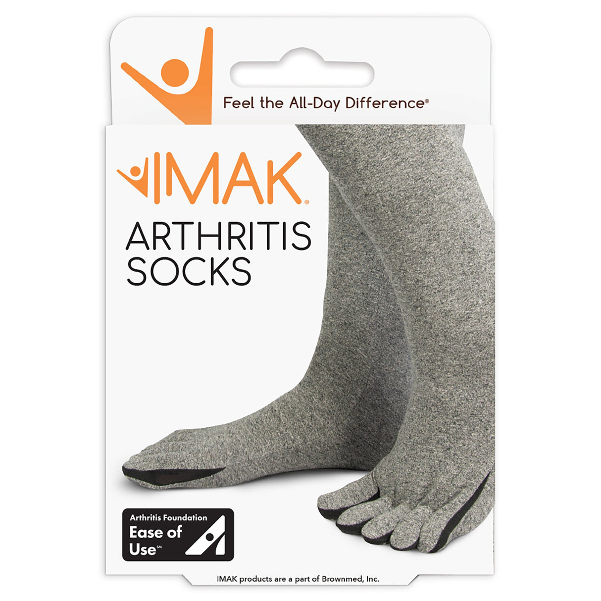 Arthritis Socks IMAK Compression Calf High Large Gray Closed Toe