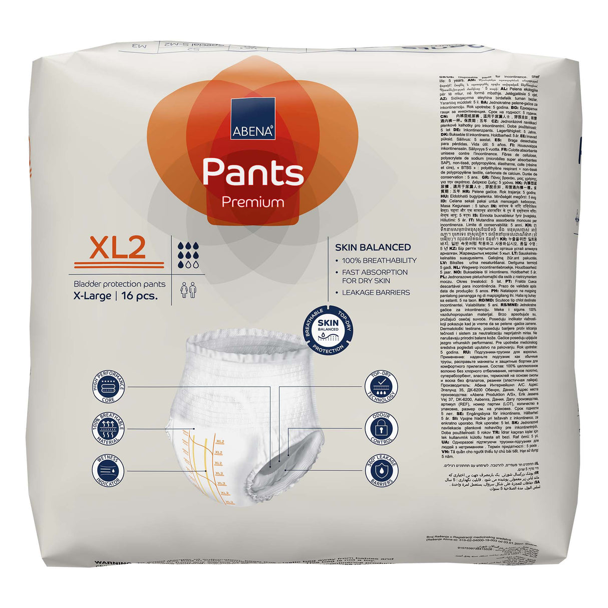 Unisex Adult Absorbent Underwear Abena® Premium Pants XL2 Pull On with Tear Away Seams X-Large Disposable Heavy Absorbency - BeHope
