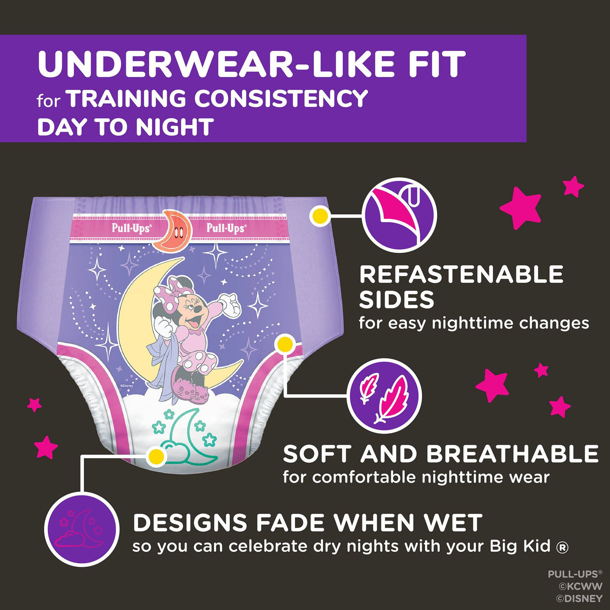 Female Toddler Training Pants Pull-Ups Night-Time Size 3T to 4T Disposable Heavy Absorbency - BeHope